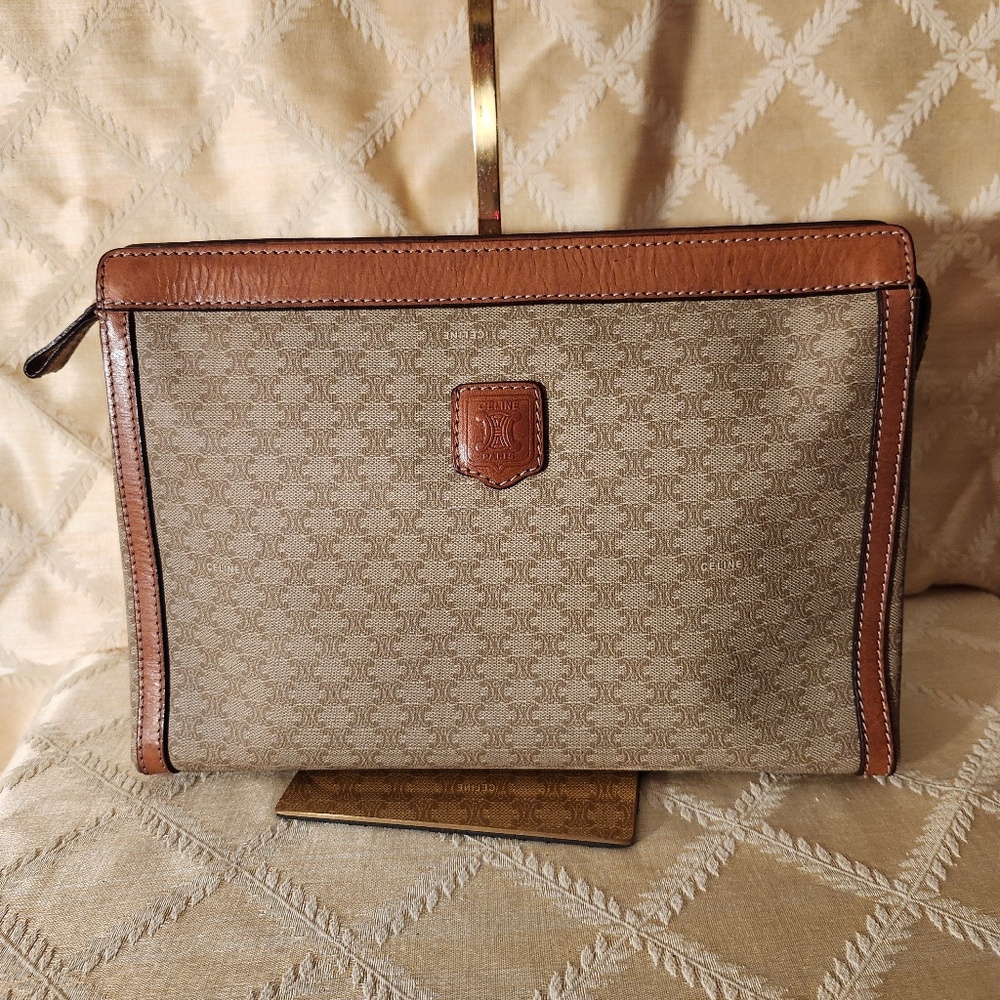 Authentic Celine Canvas Clutch Bag